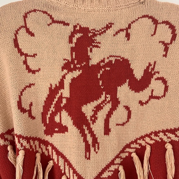 Idyllwind Western Tan and Burnt Red Fringe Cardigan - Picture 5 of 5